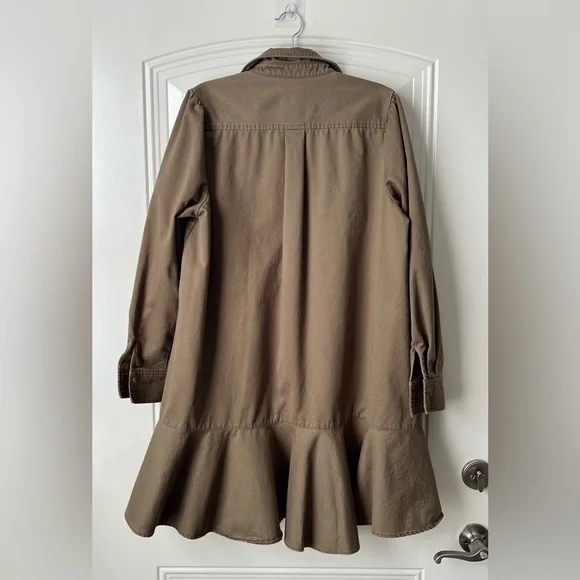 Tuckernuck Callahan Shirt Dress Sea Green Chino Cotton Button Front Size L - Picture 6 of 15